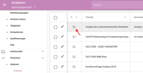 Analyse Vollbildmodus